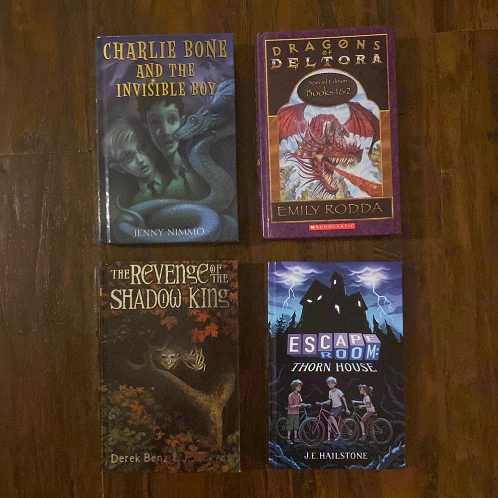 4 Teen YA Fantasy Adventure Suspense Hardcover Chapter Books Ages 8-12